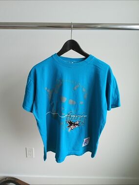 Vintage 90s San Jose Sharks Goalie Mask T-Shirt The Game Made in USA Large